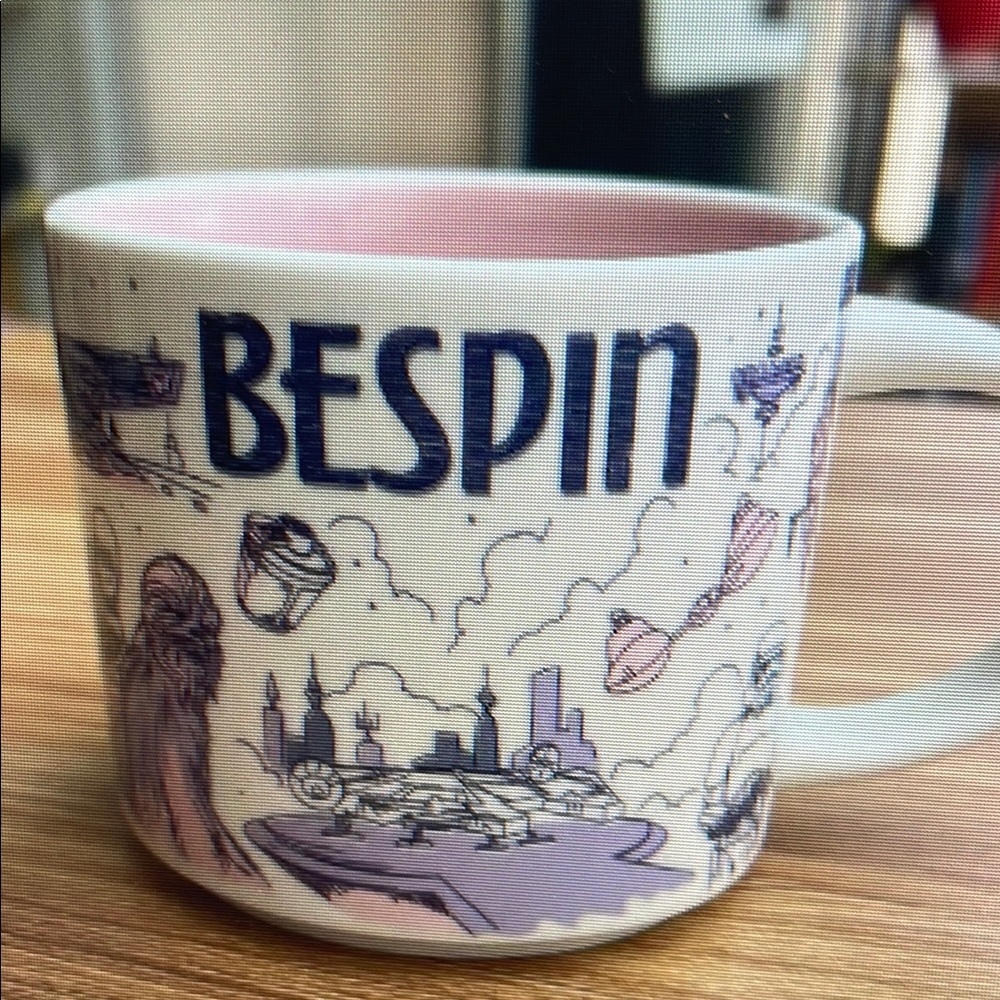 Illustrated Mug - Pink and White